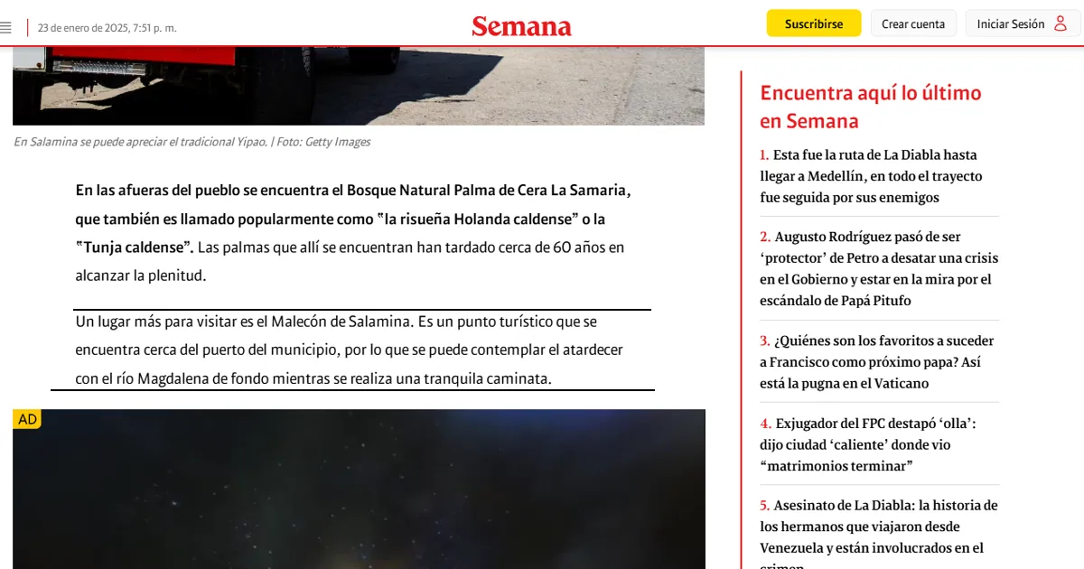 Apuntes Iniciales – Sobre Publicación en Revista Semana