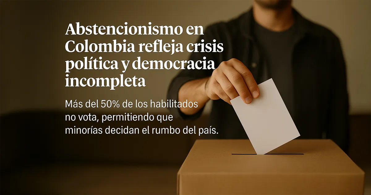 Abstención electoral: democracia incompleta y poder minoritario
